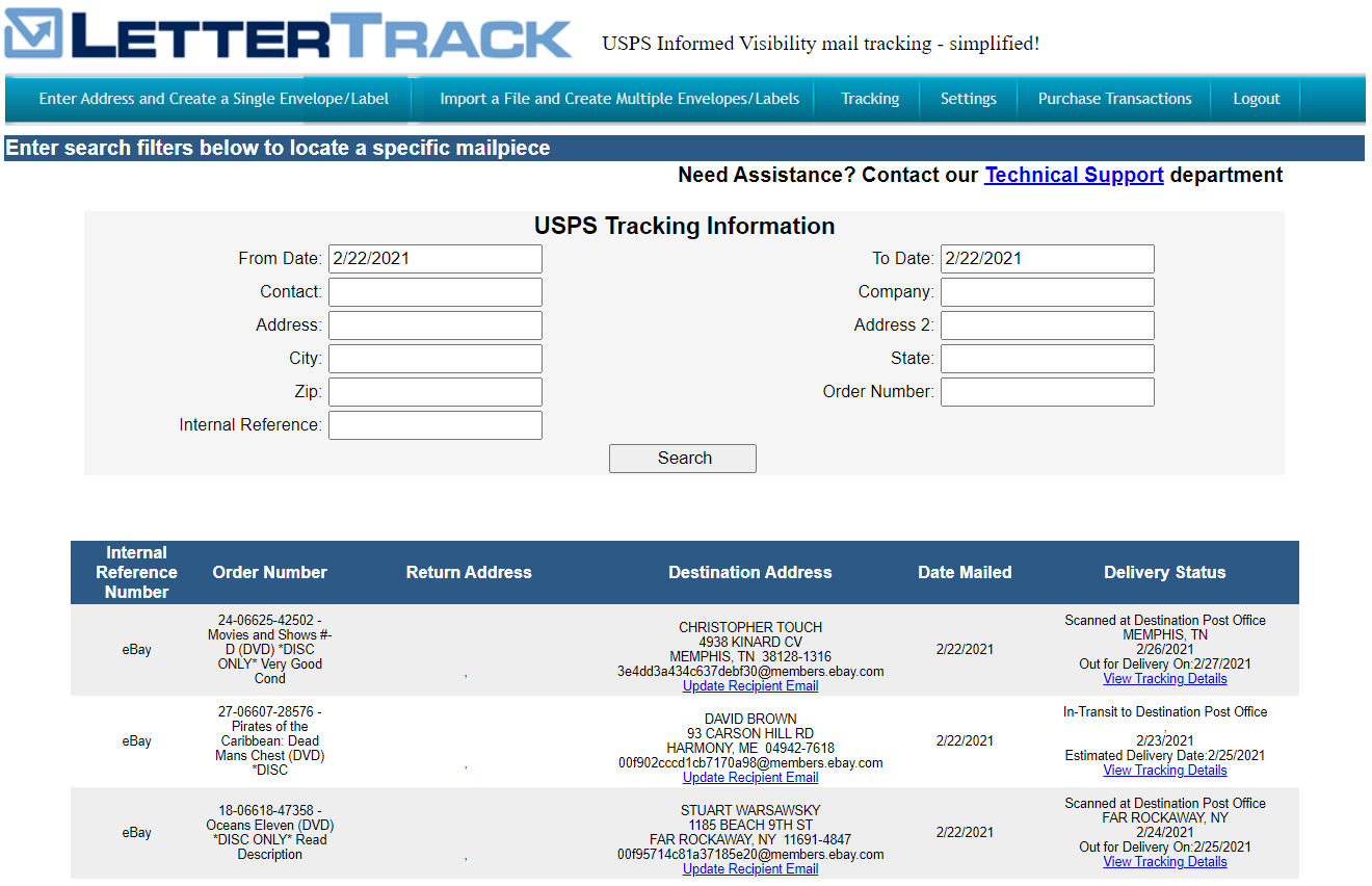 How to track a letter